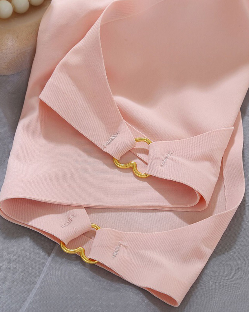 Sexy Hollow Ring Buckle Heart Seamless Ice Silk Underwear