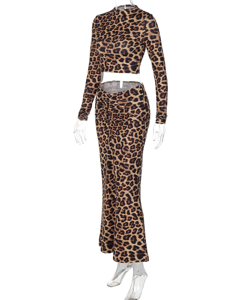 Leopard Lead You On Skirt Set