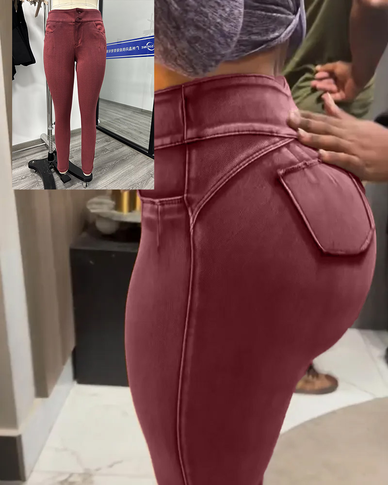 Stretch Hip-Lifting Skinny Jeans