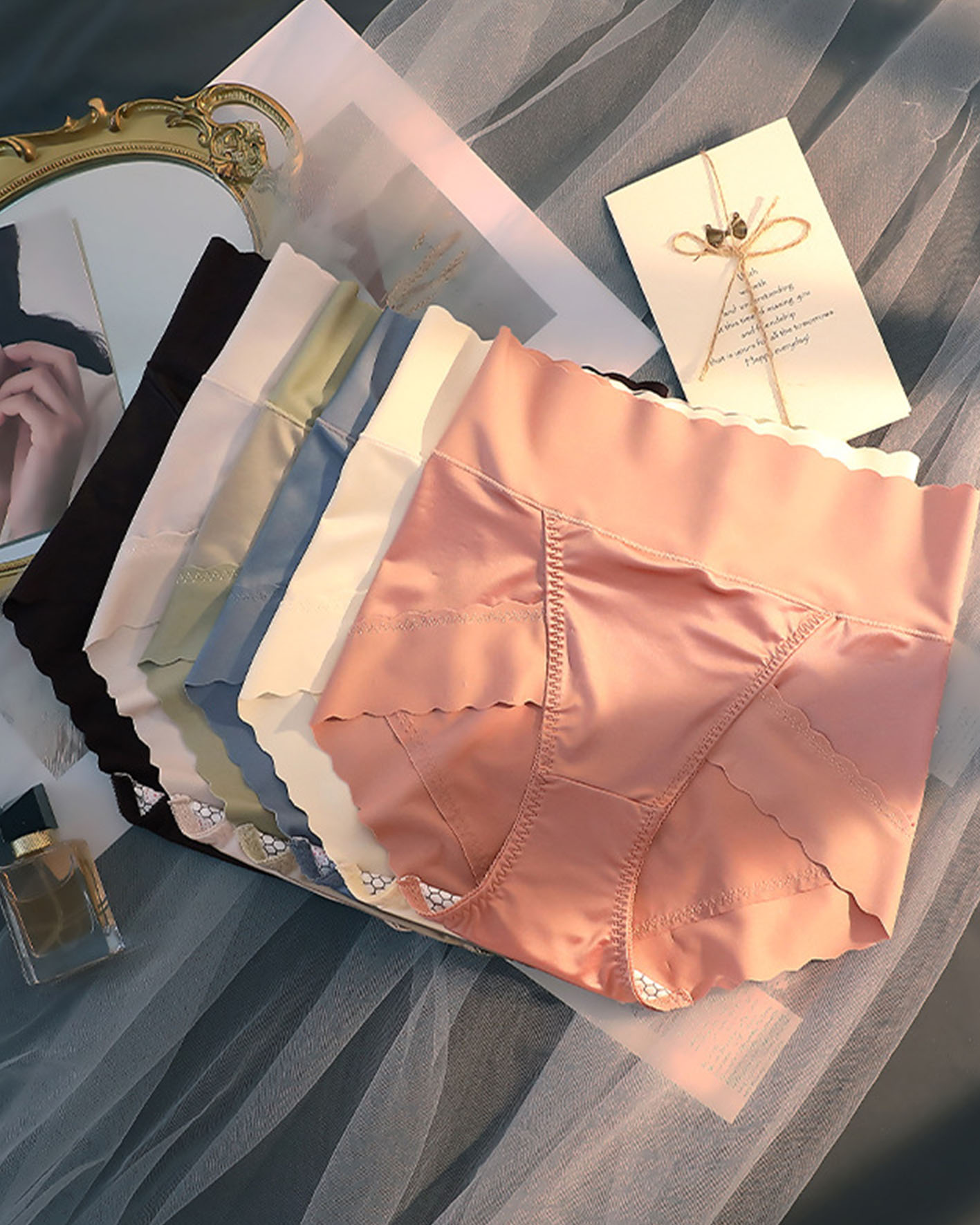 High-Waisted, Hip Lift Satin Fashion Panties