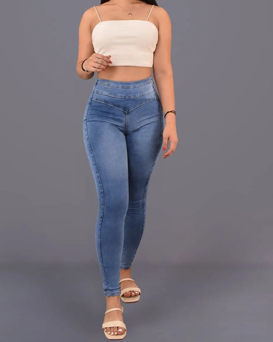 Side Zipper Skinny Jeans
