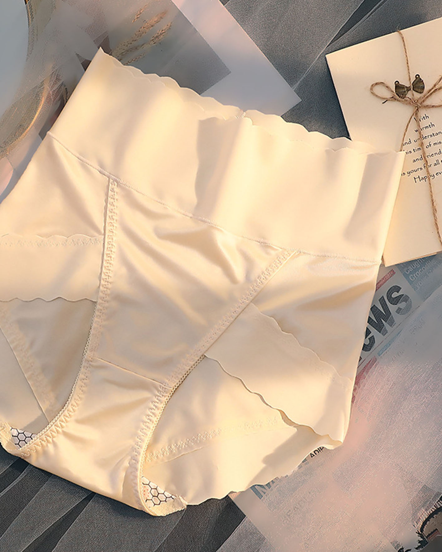 High-Waisted, Hip Lift Satin Fashion Panties