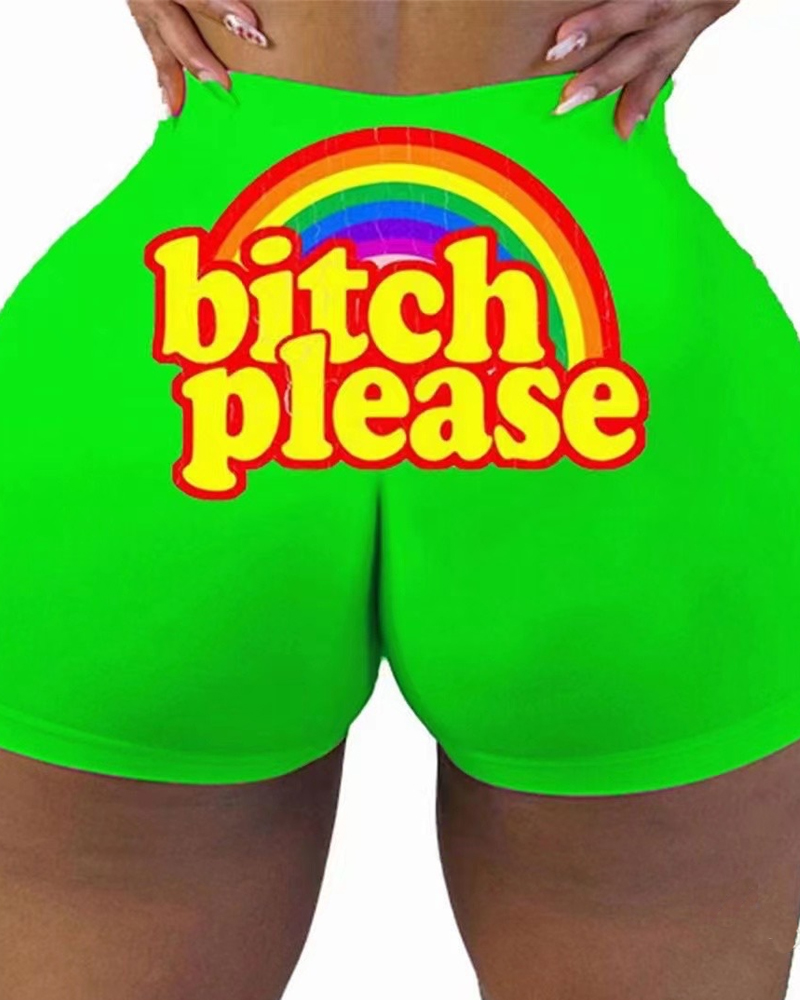 Graffiti Dopamine Quick Dry Breathable Hip-Lifting Shorts