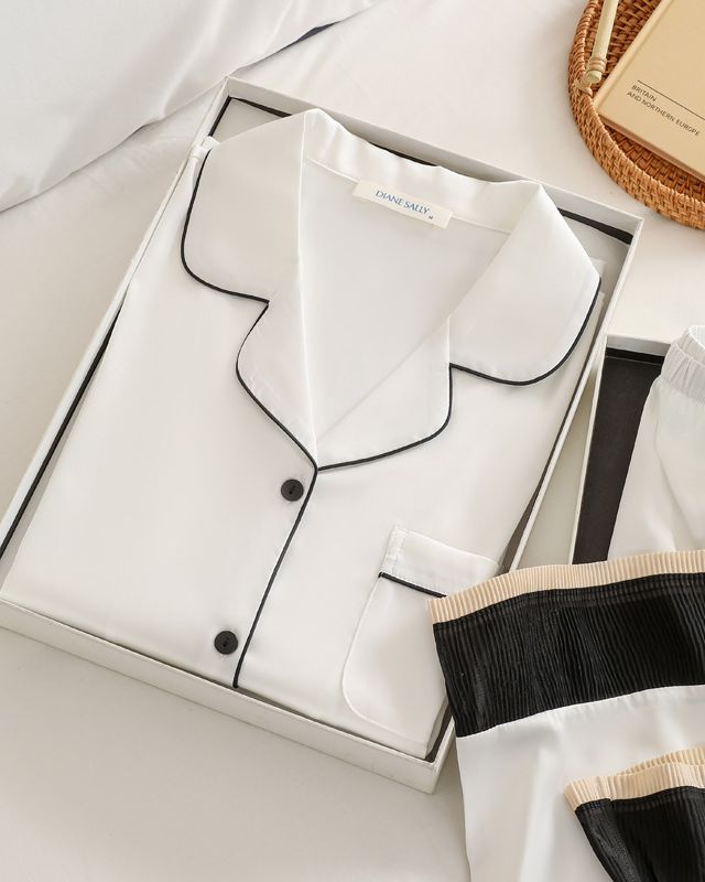 Ice Silk Cool Thin Home Pajamas Set