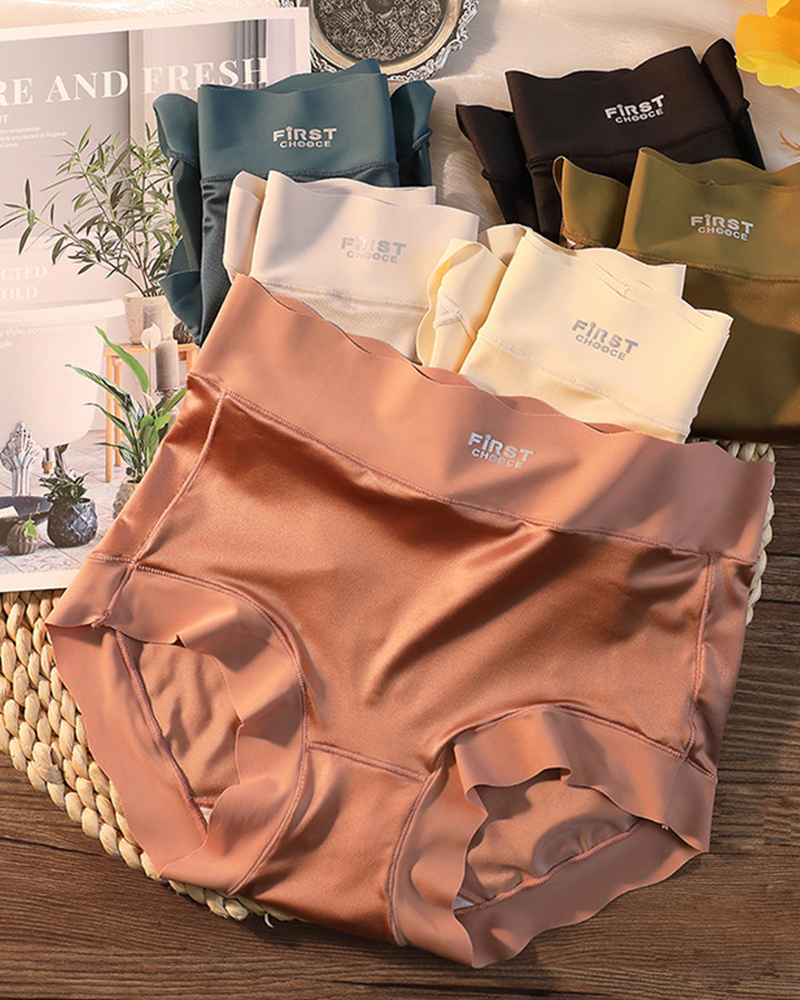 High Waist Tummy Control Silk Antibacterial Crotch Underwear