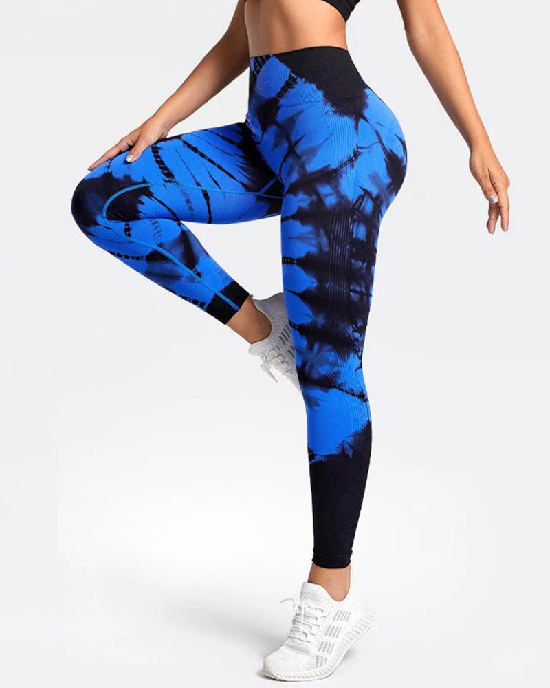 Seamless Tie Dye High Waisted Active Yoga Pants